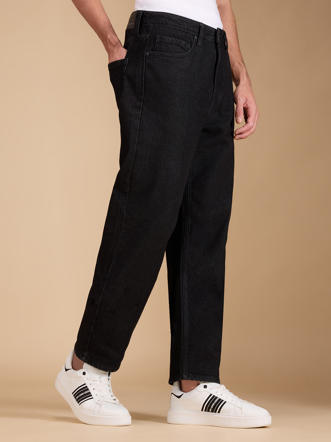 Image of Pepe Jeans Relaxed Fit Men Black Jeans