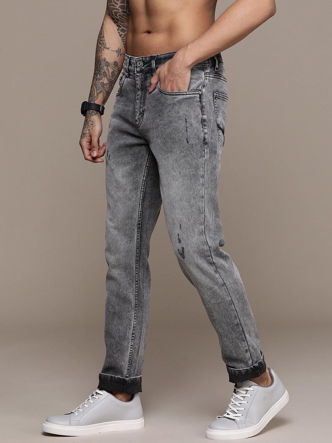 Image of Roadster Slim Men Grey Jeans