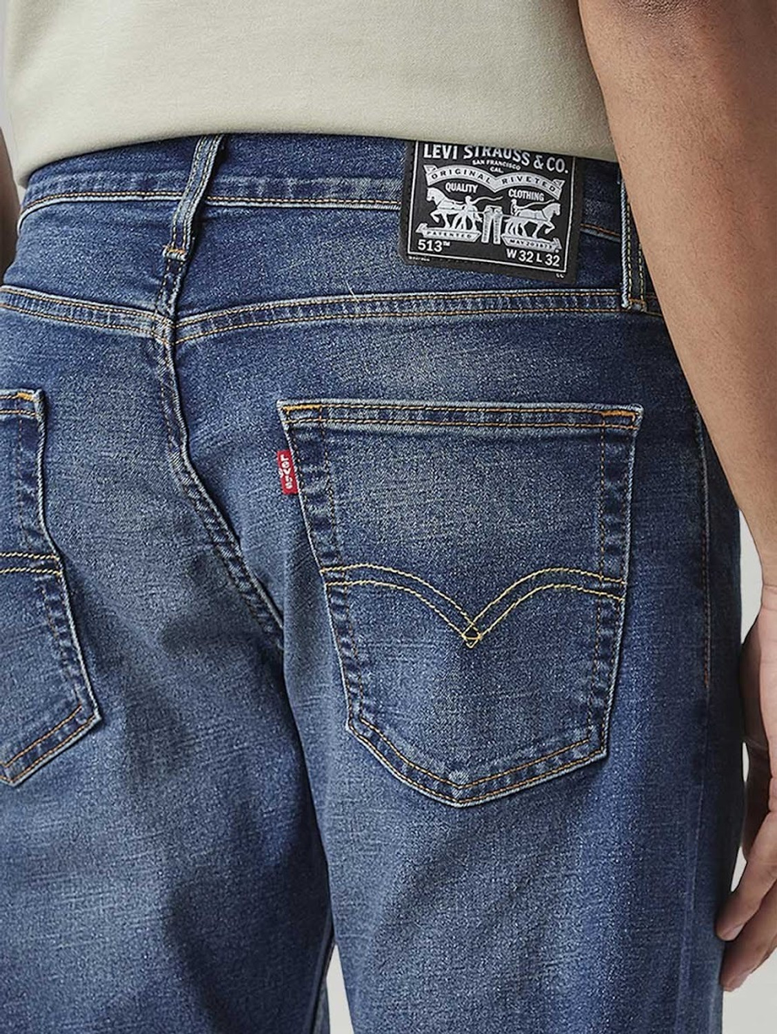 Image of LEVI'S Men Straight Fit Mid Rise Dark Blue Jeans