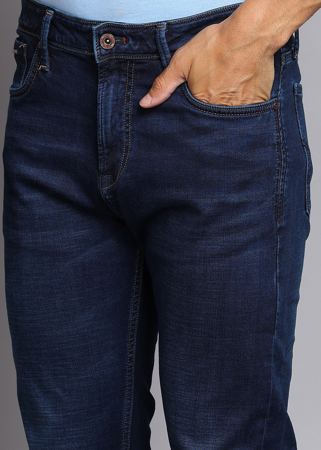 Image of KILLER Straight Fit Men Dark Blue Jeans