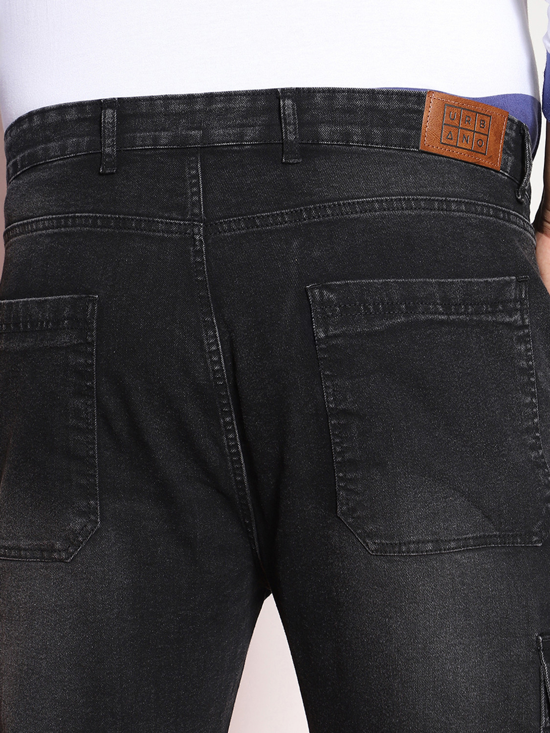 Image of Urbano Plus Regular Men Black Jeans