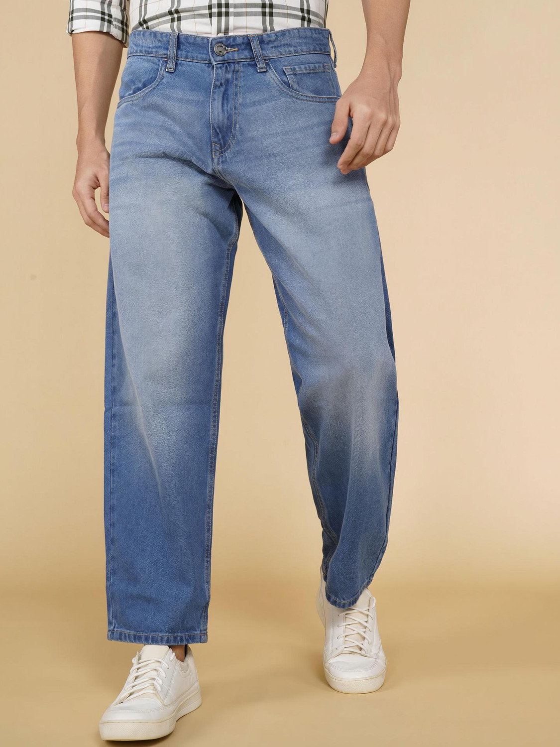 Image of WROGN Loose Fit Men Blue Jeans