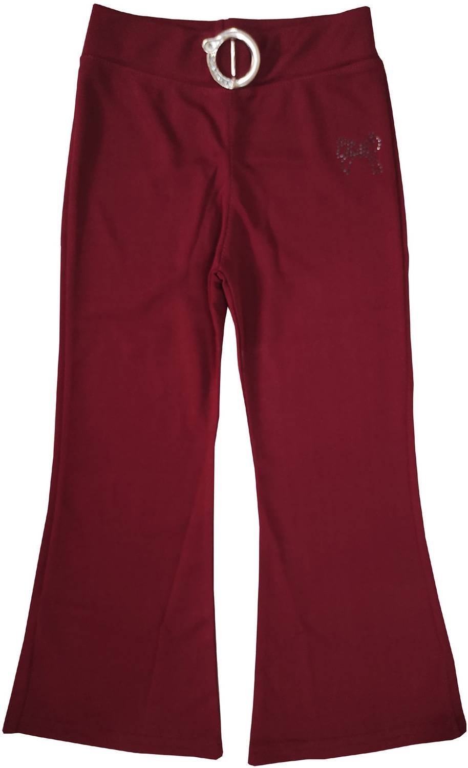 100LUCK Flared Girls Maroon Jeans