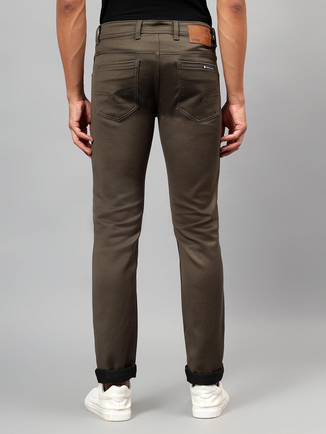 Image of CANTABIL Regular Men Dark Green Jeans