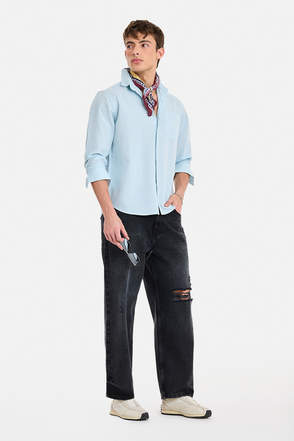Image of Snitch Baggy Fit Men Dark Grey Jeans