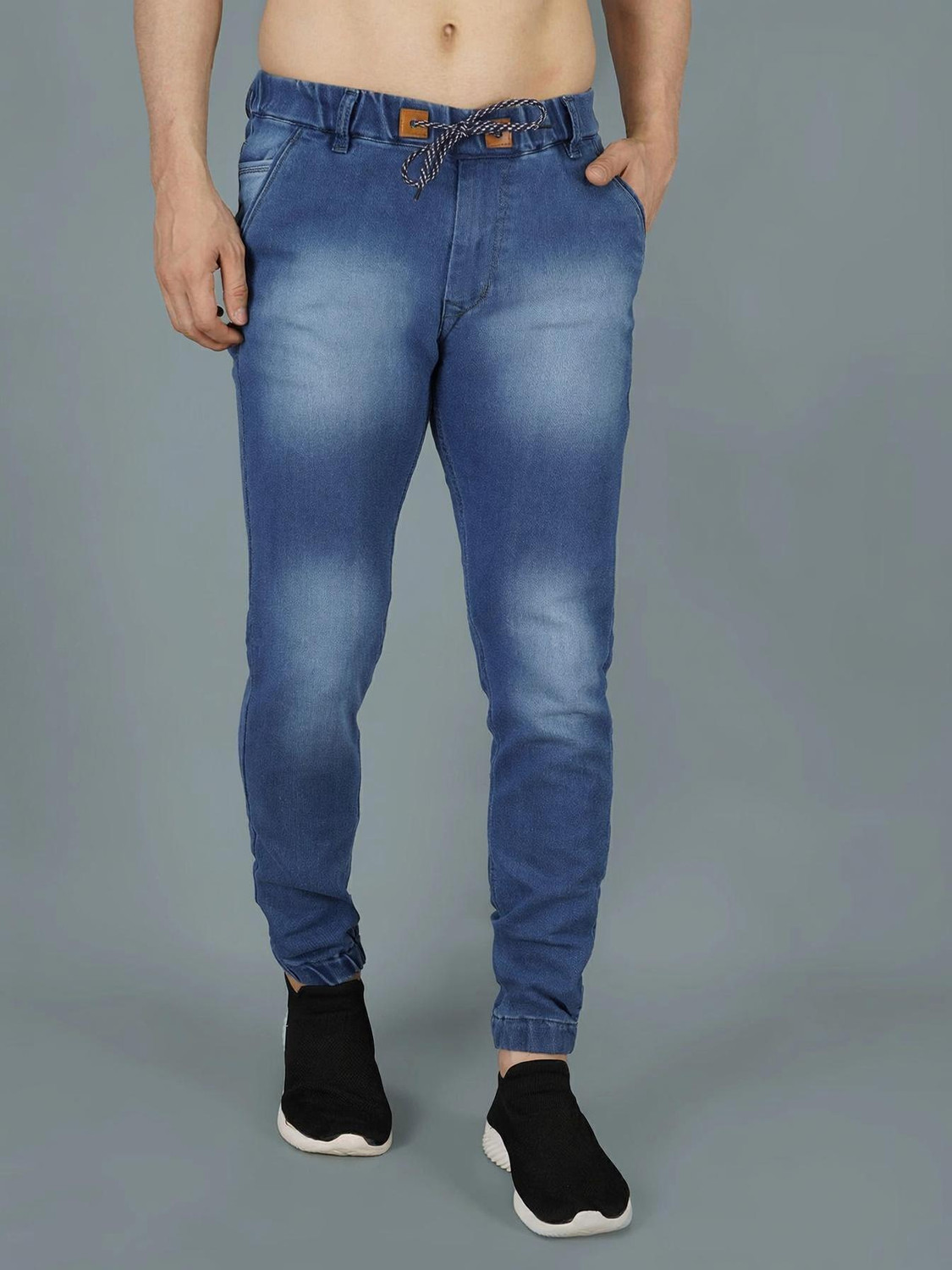 Image of NIVASU Jogger Fit Men Light Blue Jeans