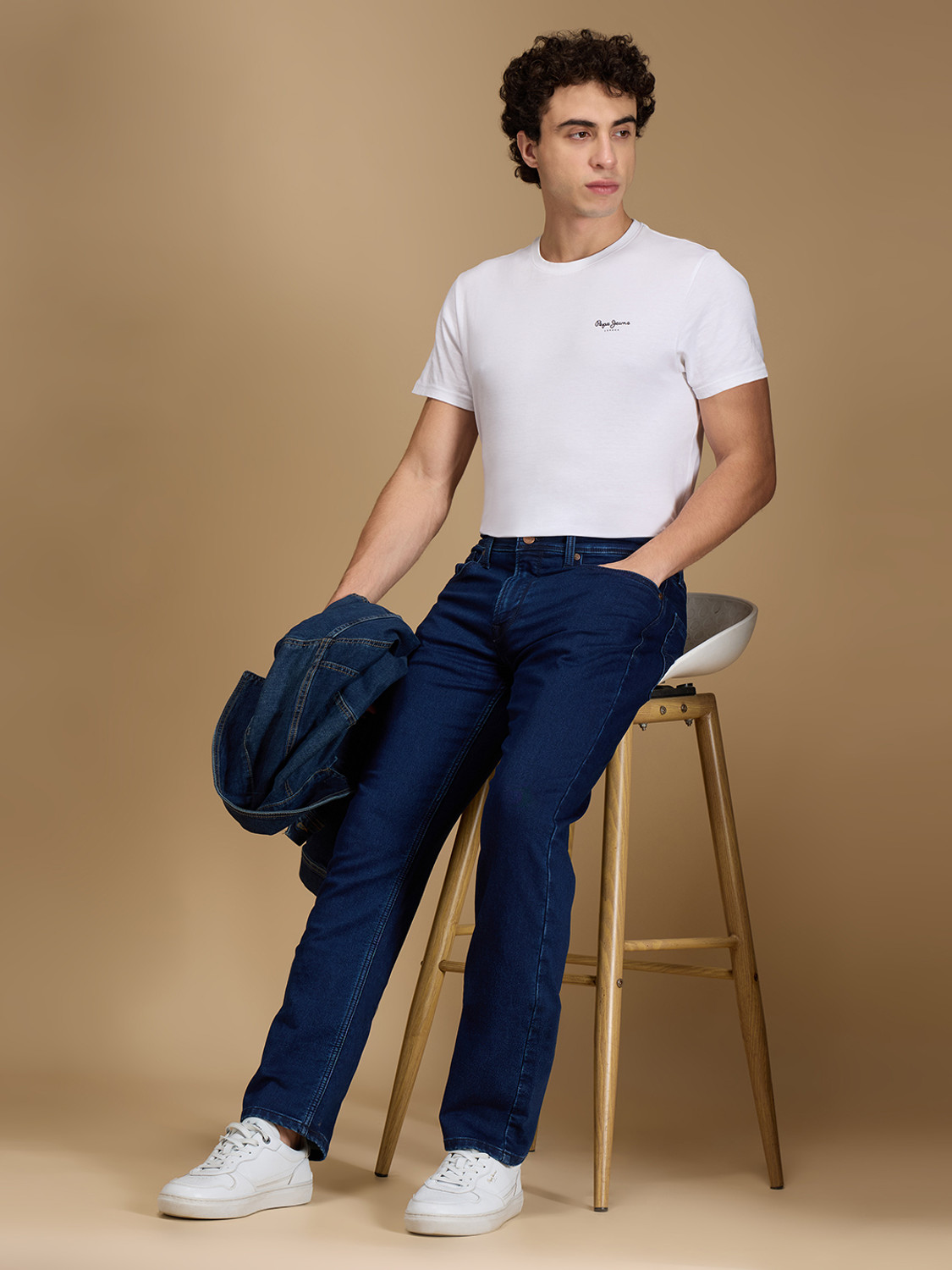 Image of Pepe Jeans Straight Fit Men Dark Blue Jeans