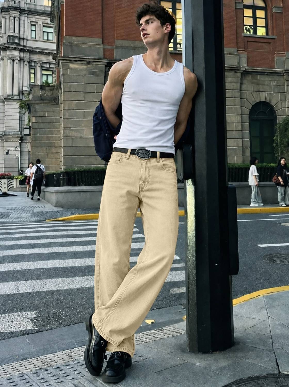 Plus91 Boot-Leg Men Beige Jeans - Image 4
