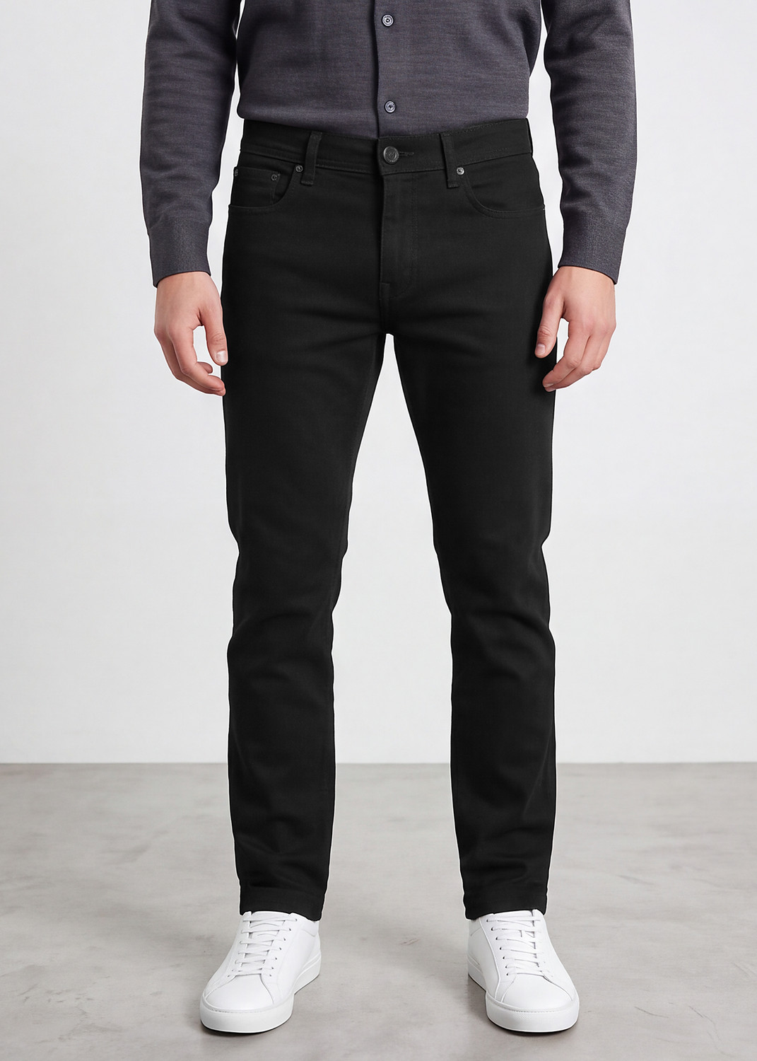 Image of INTEGRITI Men Straight Fit Mid Rise Black Jeans