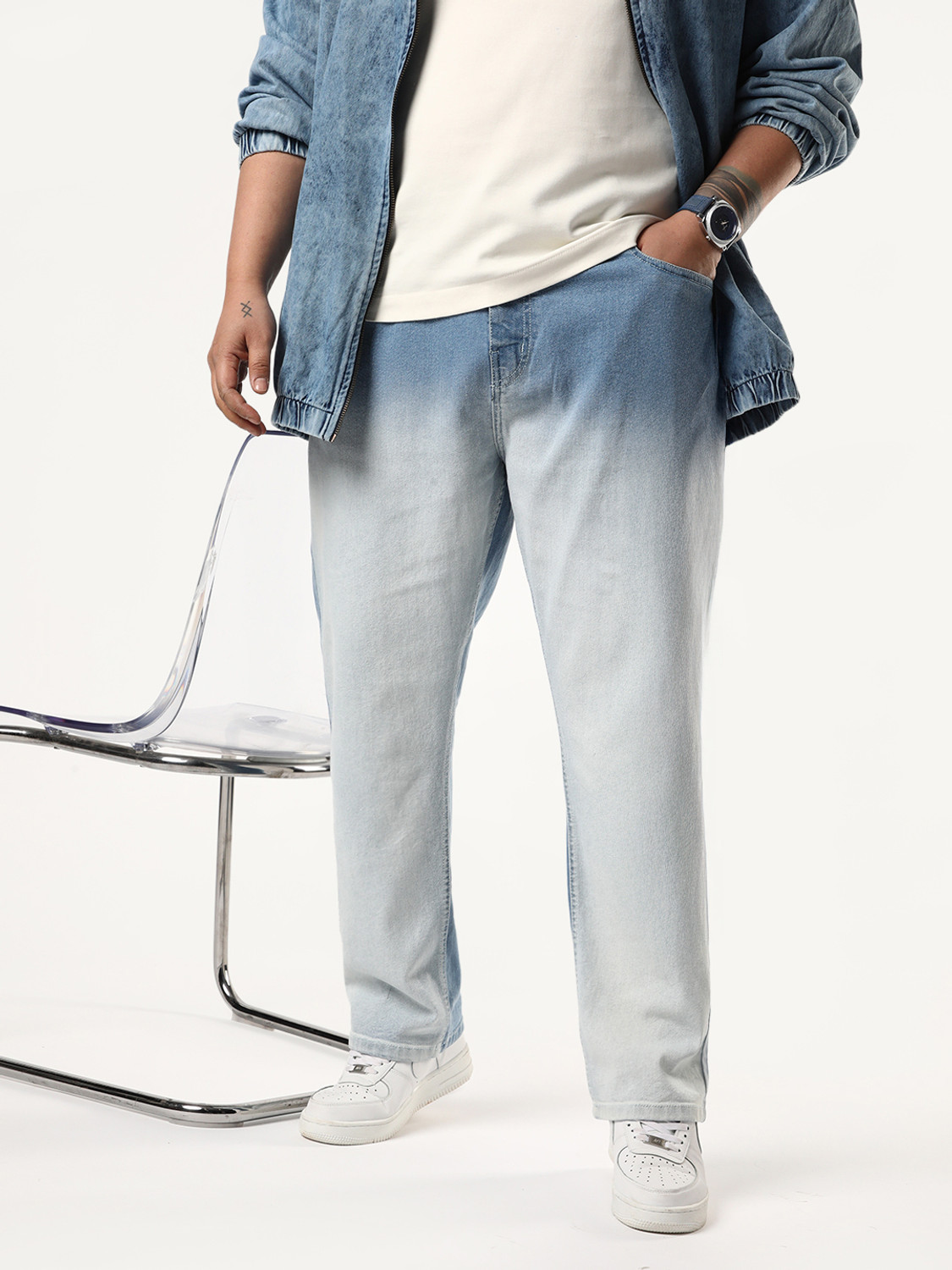 Urbano Plus Straight Fit Men Light Blue Jeans