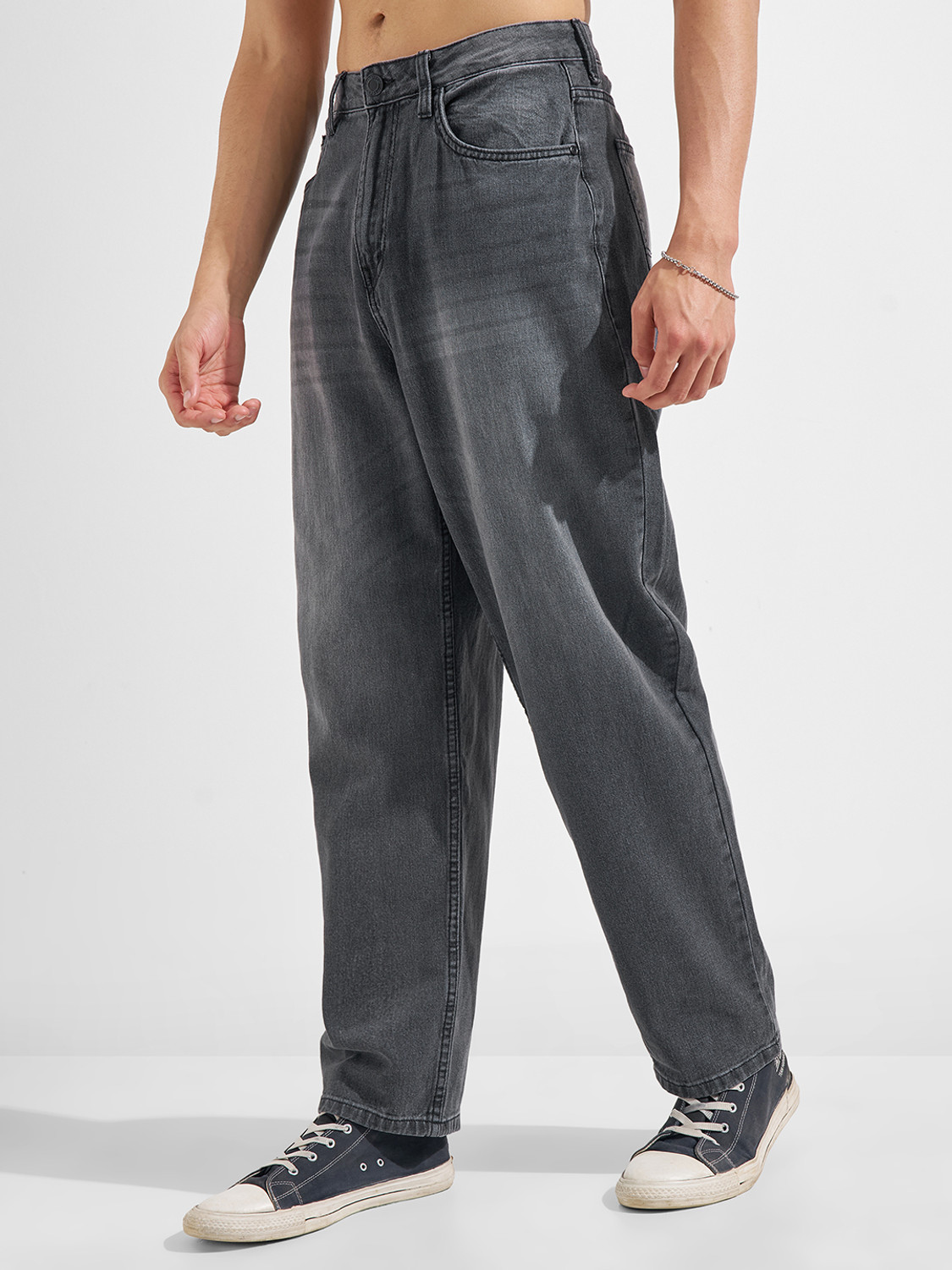 Image of HIGHLANDER Straight Fit Men Grey Jeans