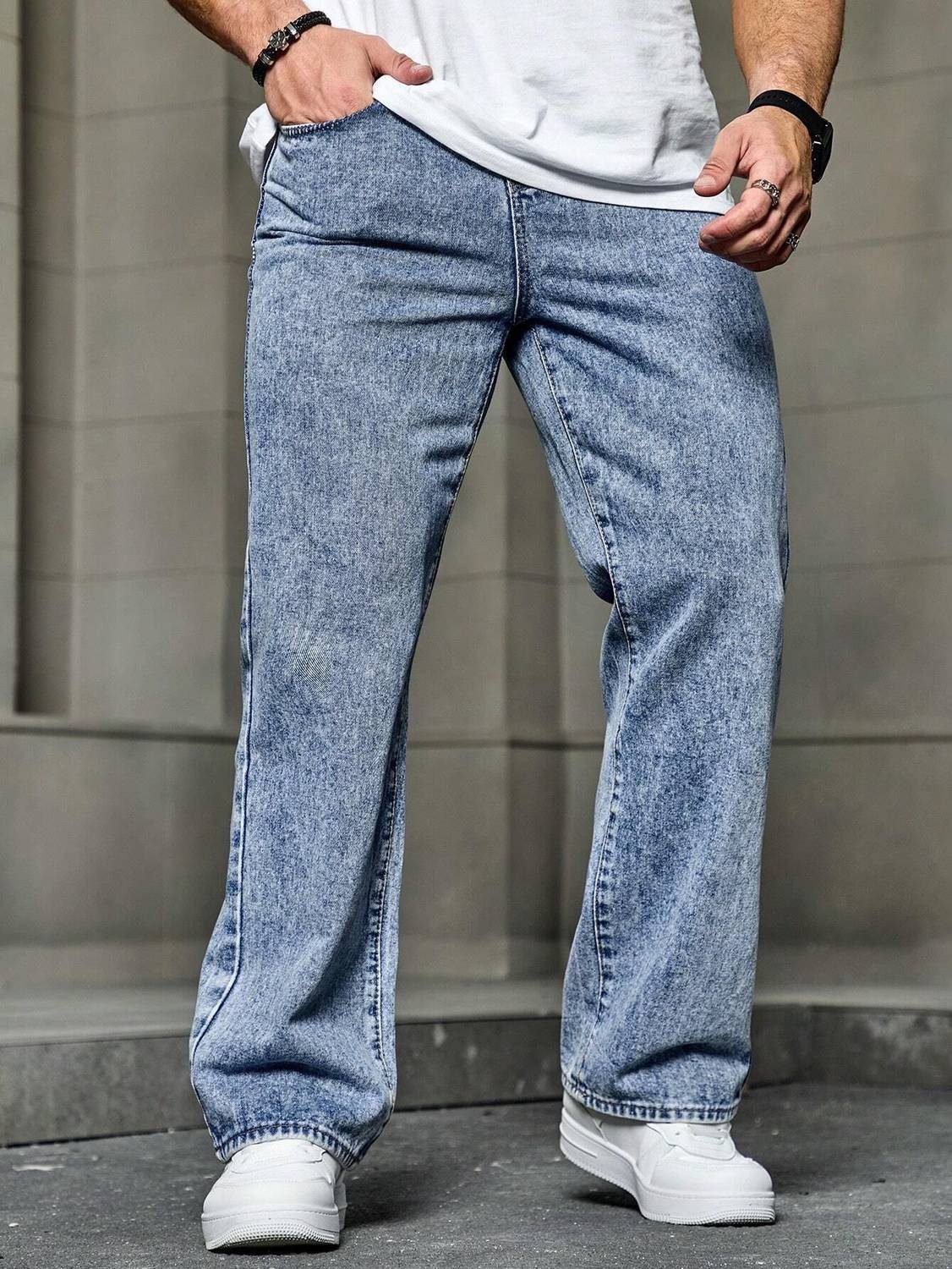 DENIM LOOK Loose Fit Men Blue Jeans - Image 3