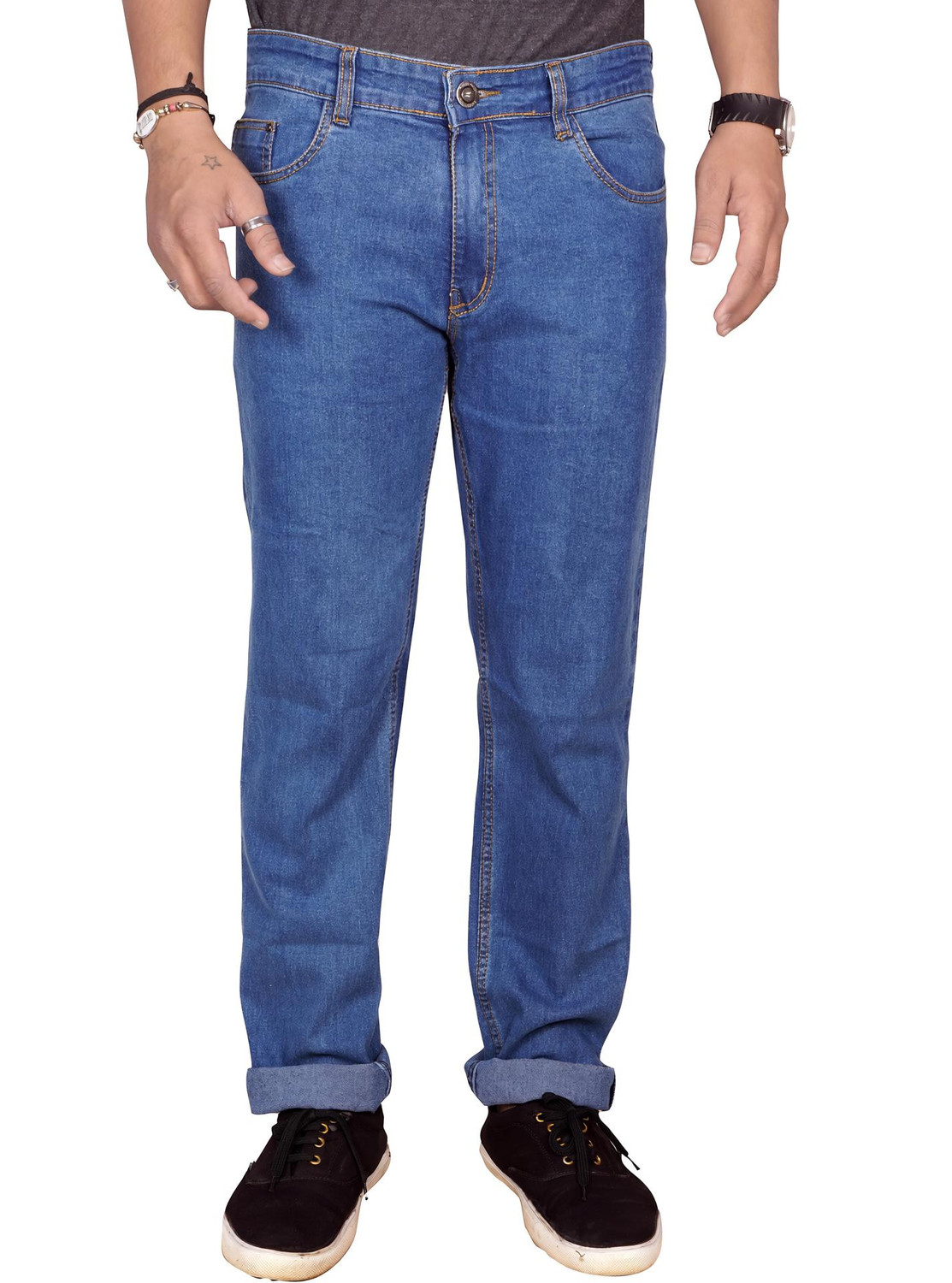 Image of JUST BLACK Regular Men Blue Jeans