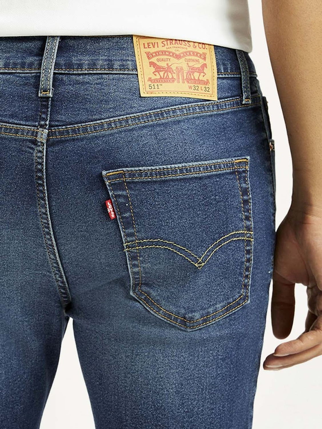 Image of LEVI'S 505 Straight Fit Men Dark Blue Jeans