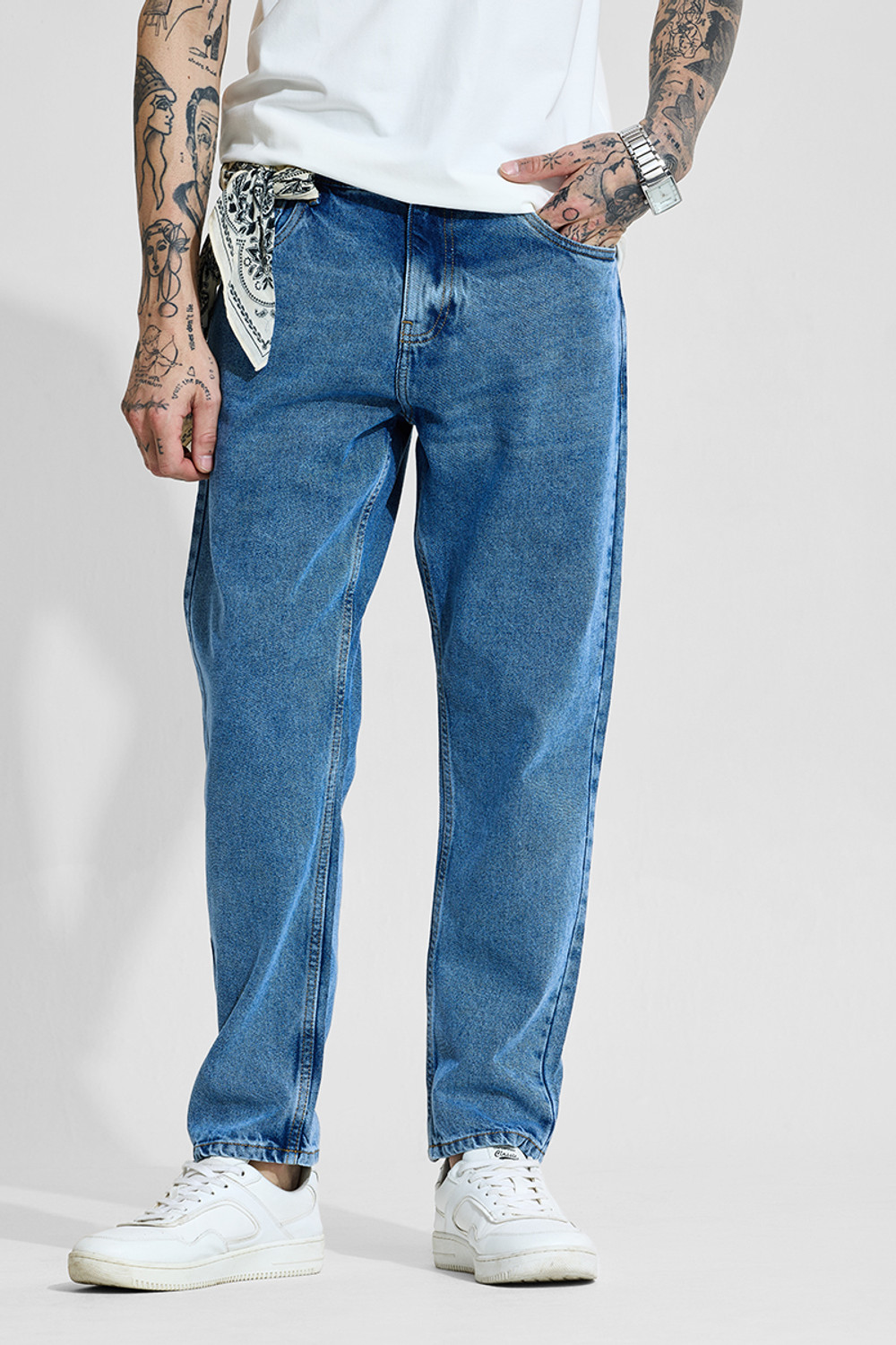 Image of Snitch Loose Fit Men Blue Jeans