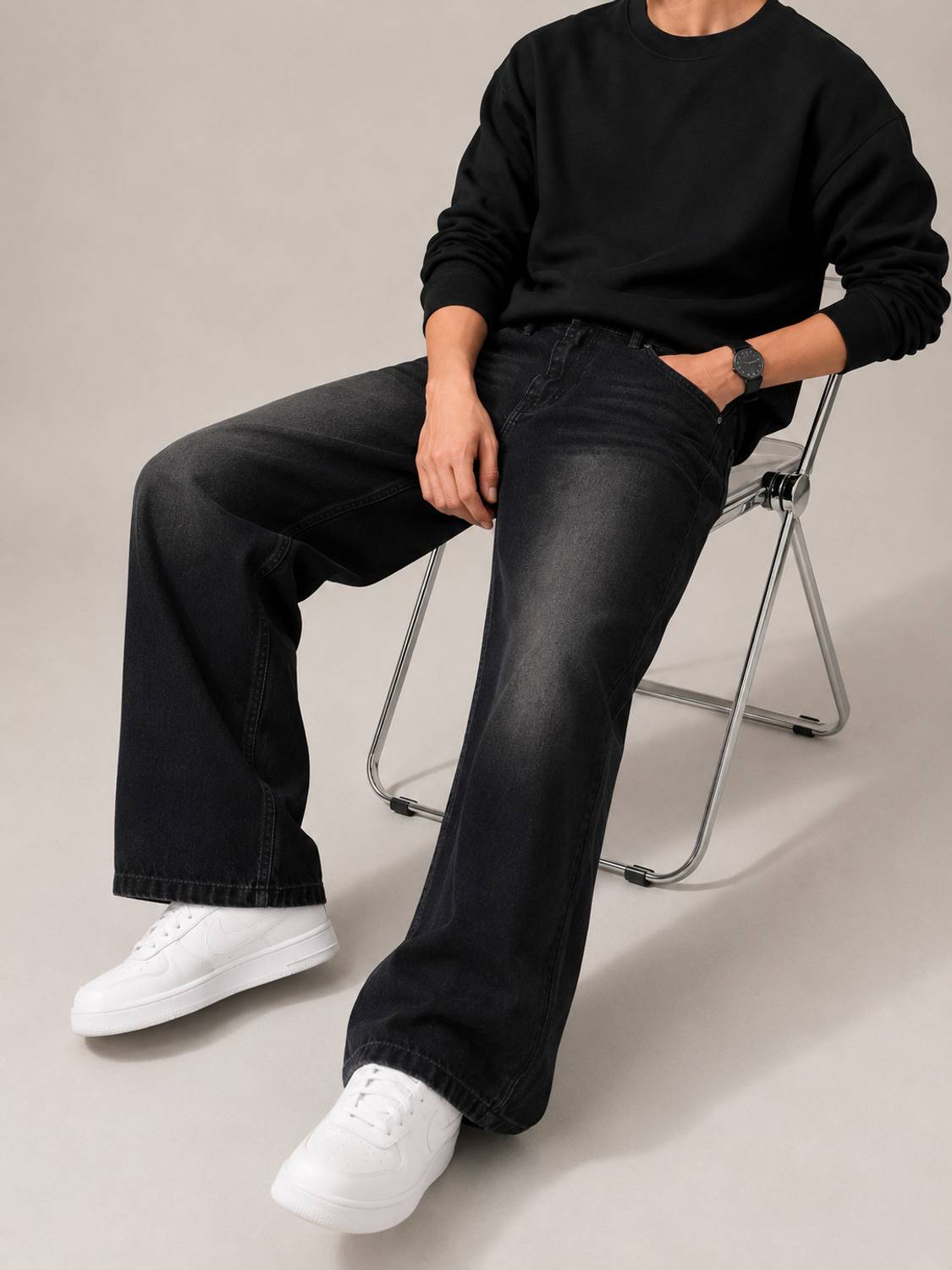 Z&G TRENDS Wide Leg Black Jeans - Image 5
