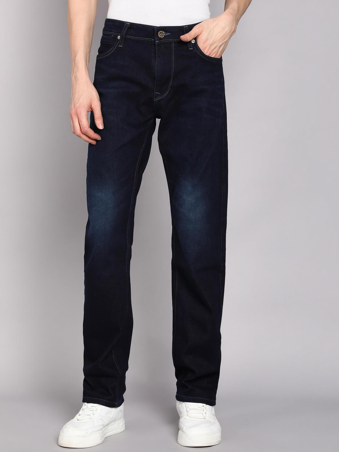 Image of LAWMAN Straight Fit Men Dark Blue Jeans