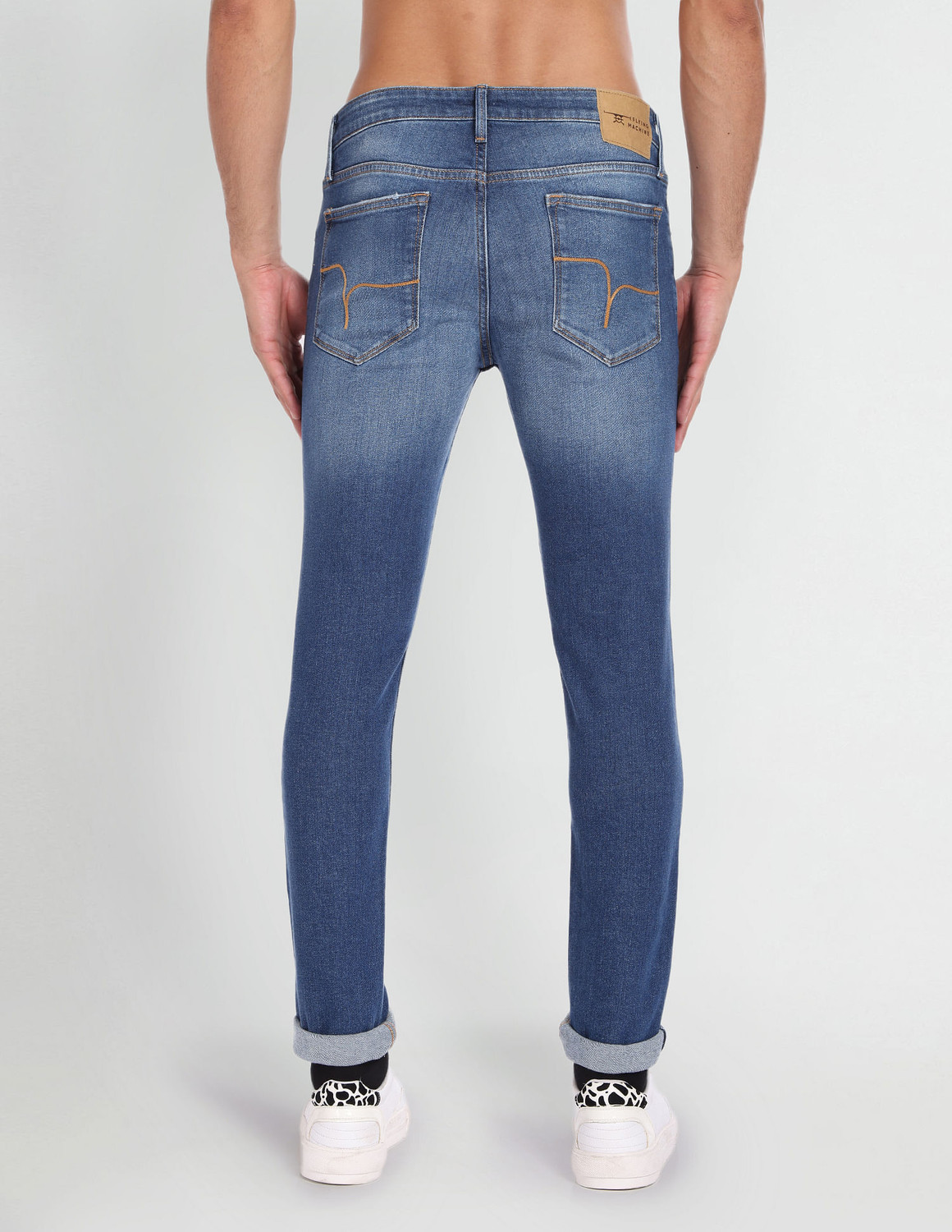 Image of FLYING MACHINE Super Skinny Men Blue Jeans