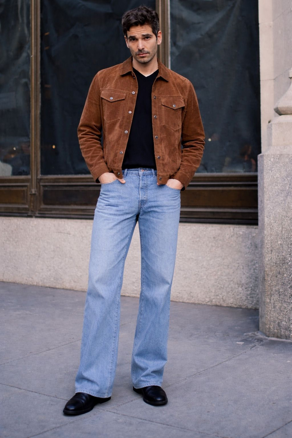 Image of LEVORCE Loose Fit Men Light Blue Jeans