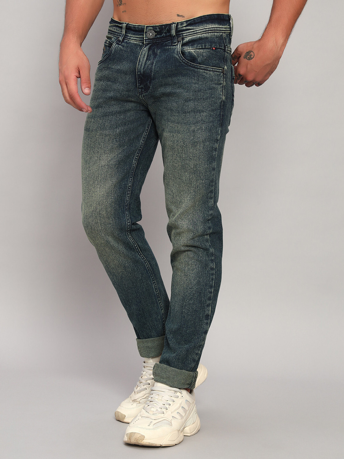 Image of CANTABIL Regular Men Green Jeans