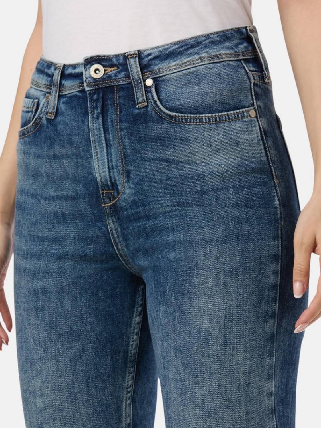 Pepe Jeans Women Light Blue Straight Fit Jeans - Image 2