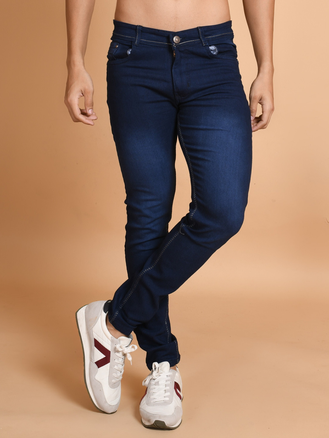 Image of Lzard Slim Men Dark Blue Jeans