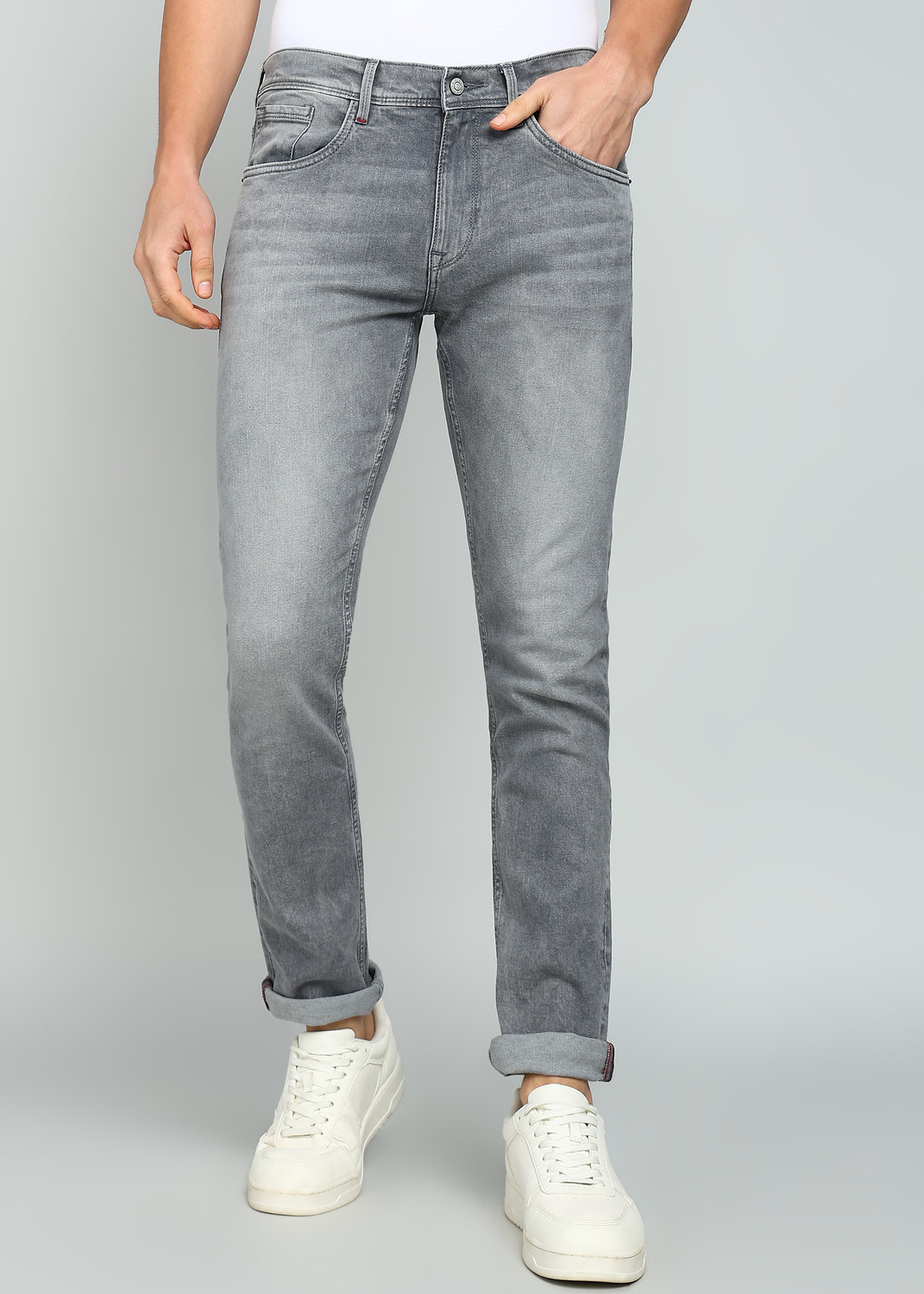 Image of Allen Solly Slim Men Grey Jeans