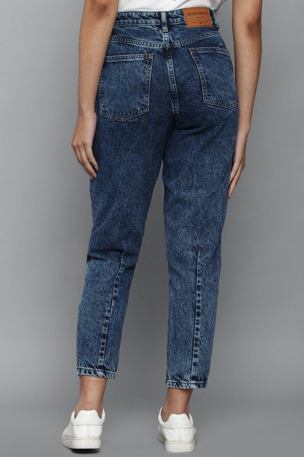 Image of Allen Solly Tapered Fit Women Dark Blue Jeans