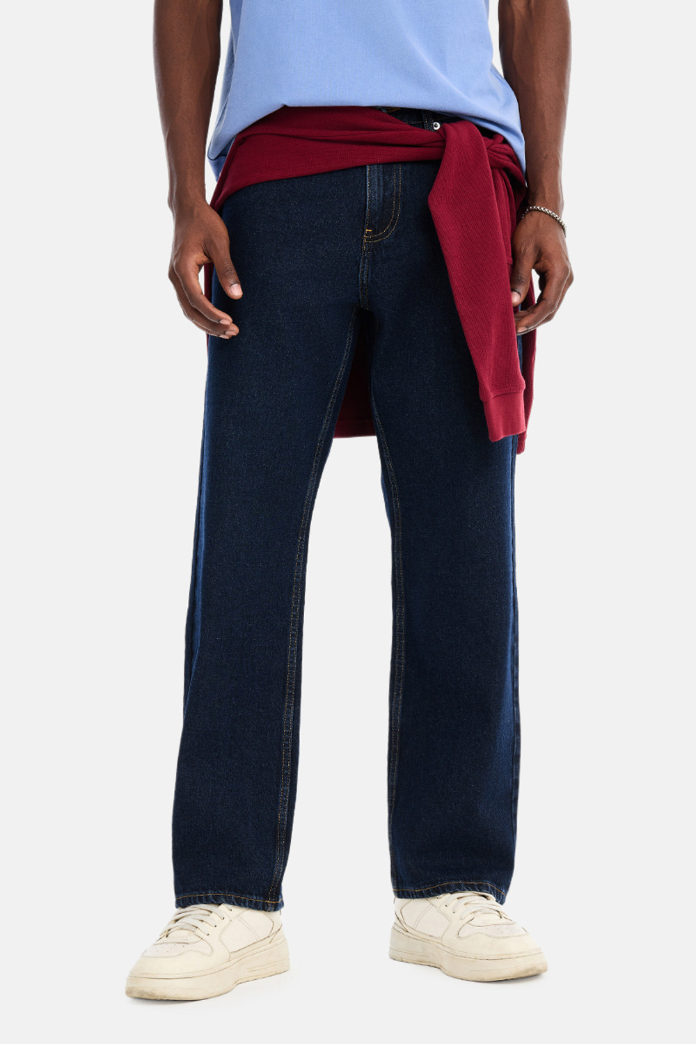 Image of Snitch Straight Fit Men Dark Blue Jeans