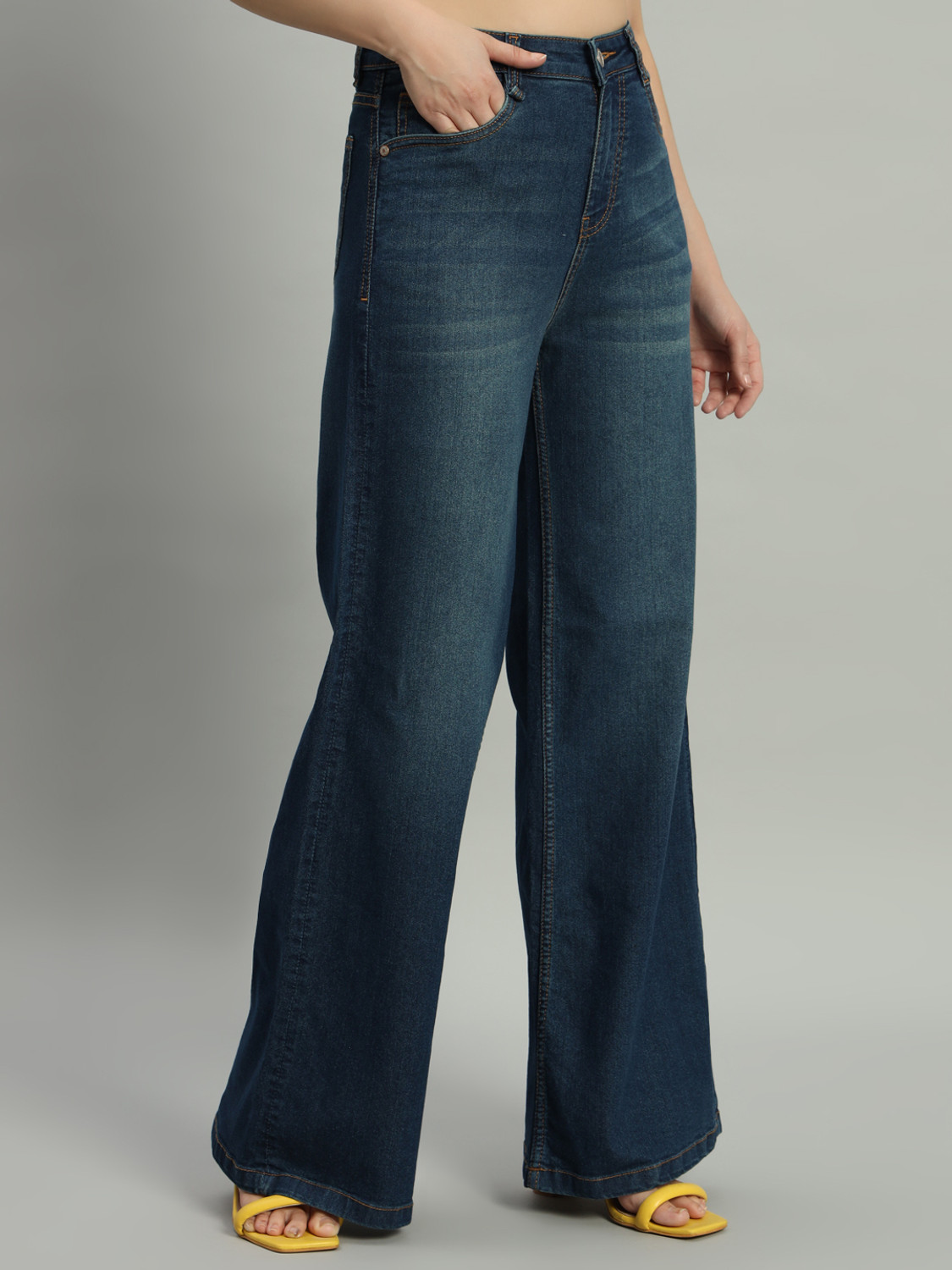 Image of GUTI Flared Women Blue Jeans