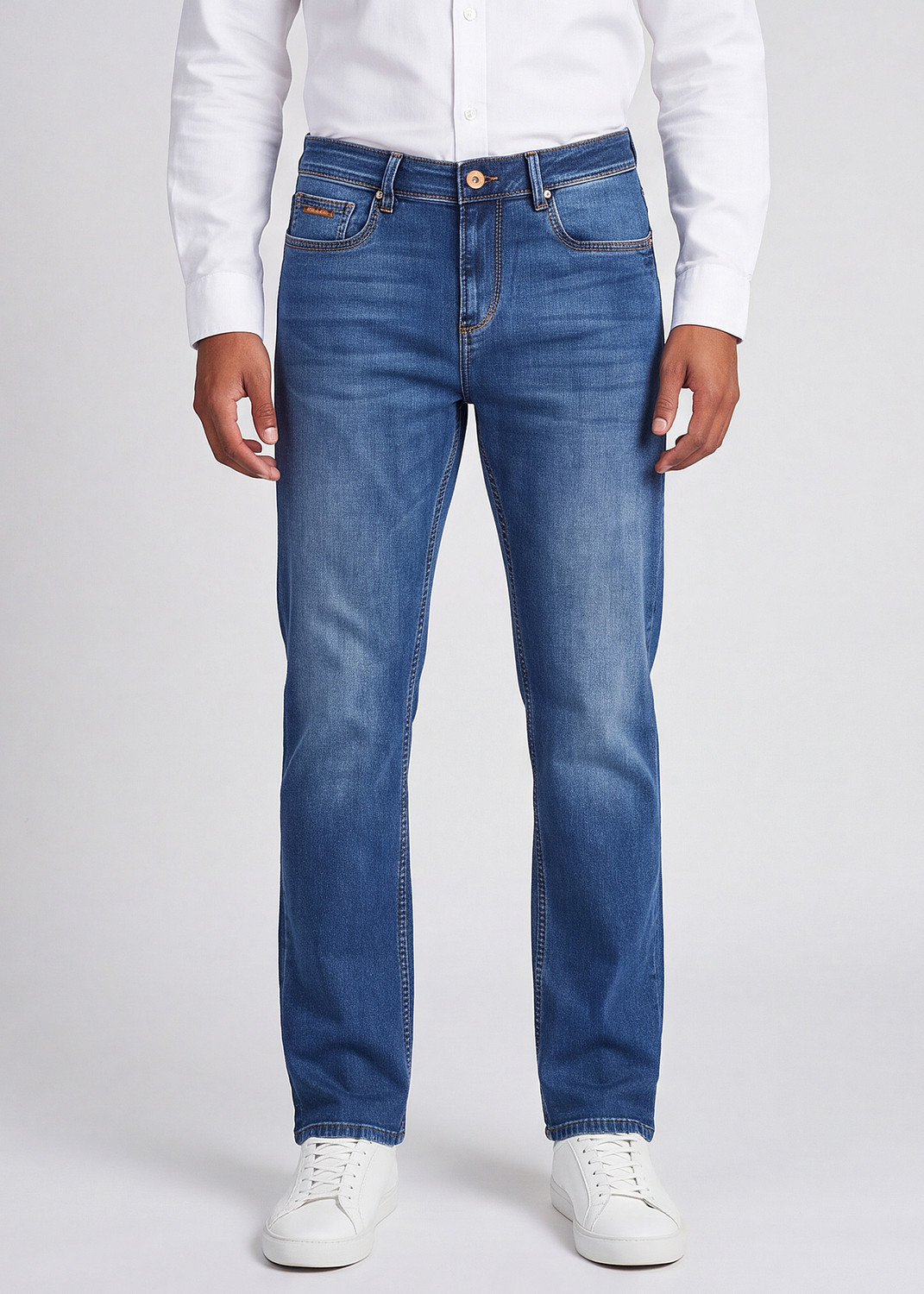 Image of KILLER Men Straight Fit Mid Rise Blue Jeans