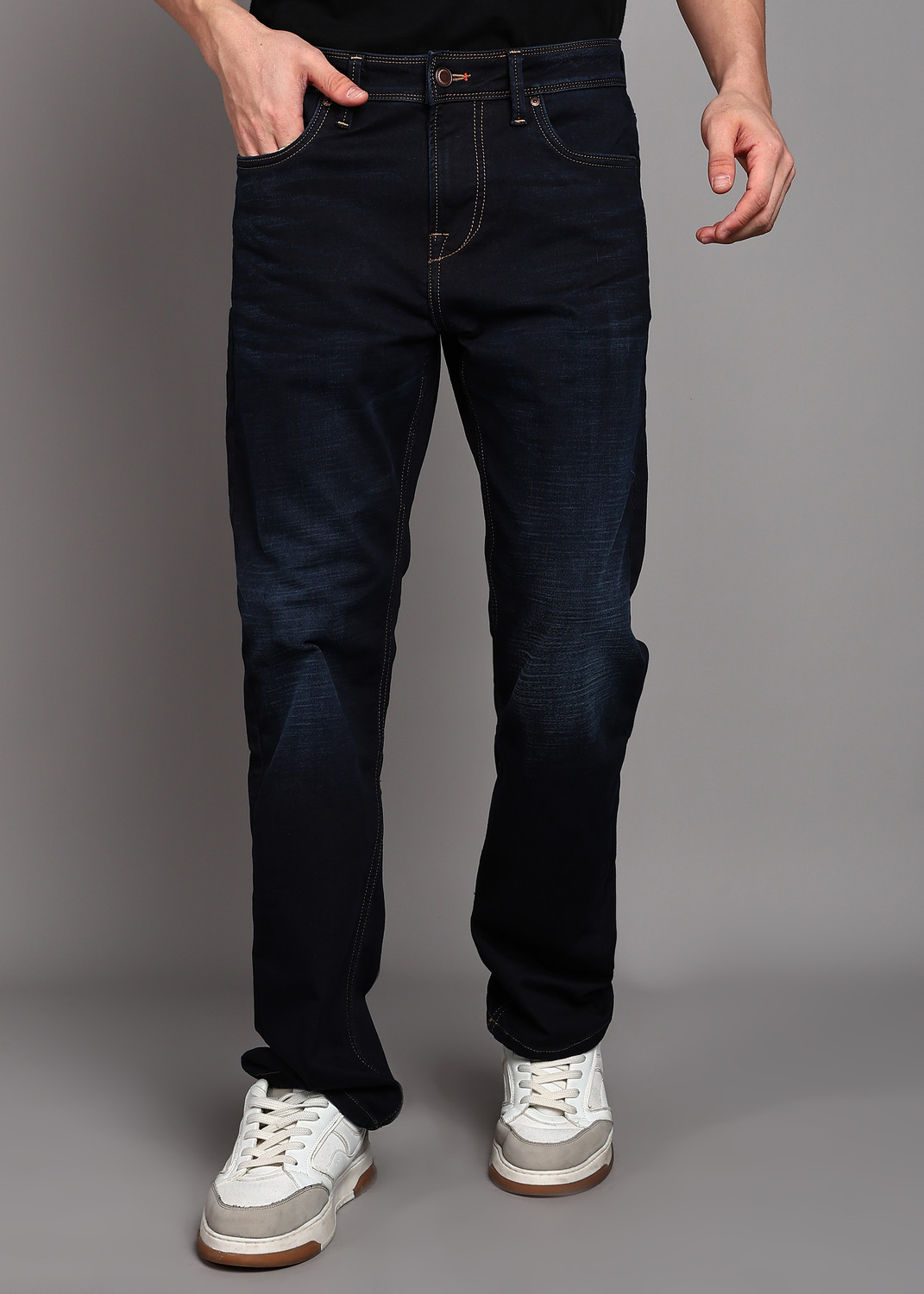 Image of KILLER Straight Fit Men Dark Blue Jeans