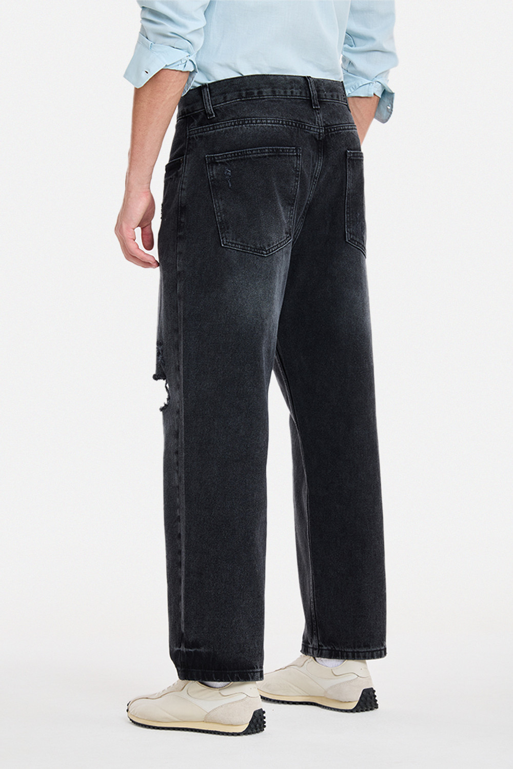 Image of Snitch Baggy Fit Men Dark Grey Jeans