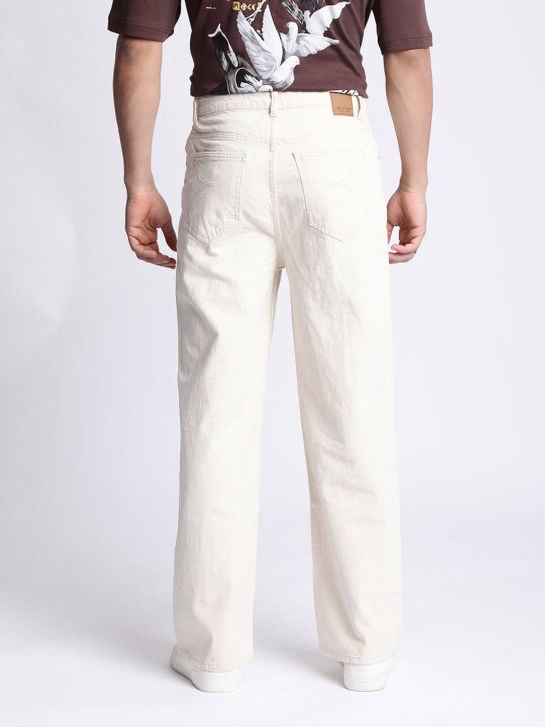 Image of Bene Kleed Loose Fit Men White Jeans