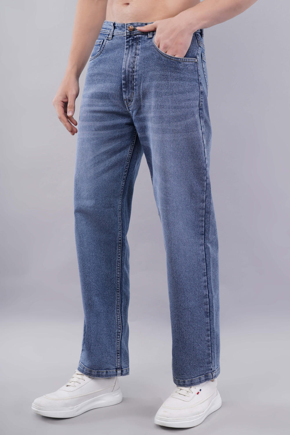 Image of NIVASU Straight Fit Men Blue Jeans