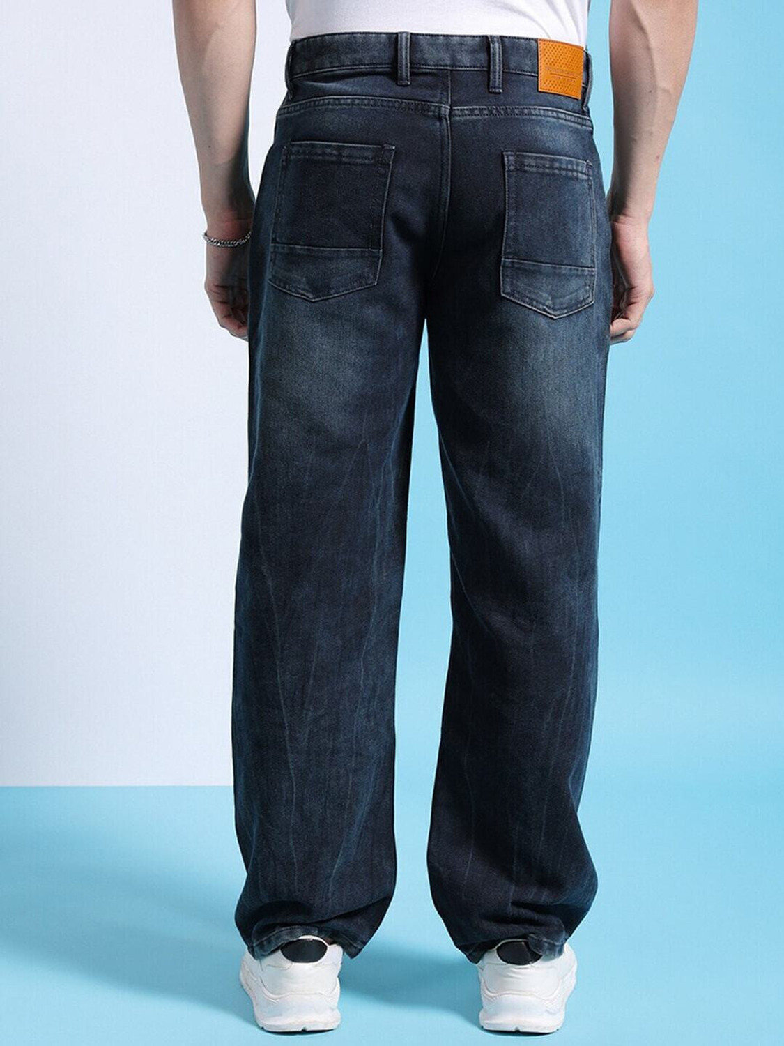 Image of The Indian Garage Co. Loose Fit Men Blue Jeans