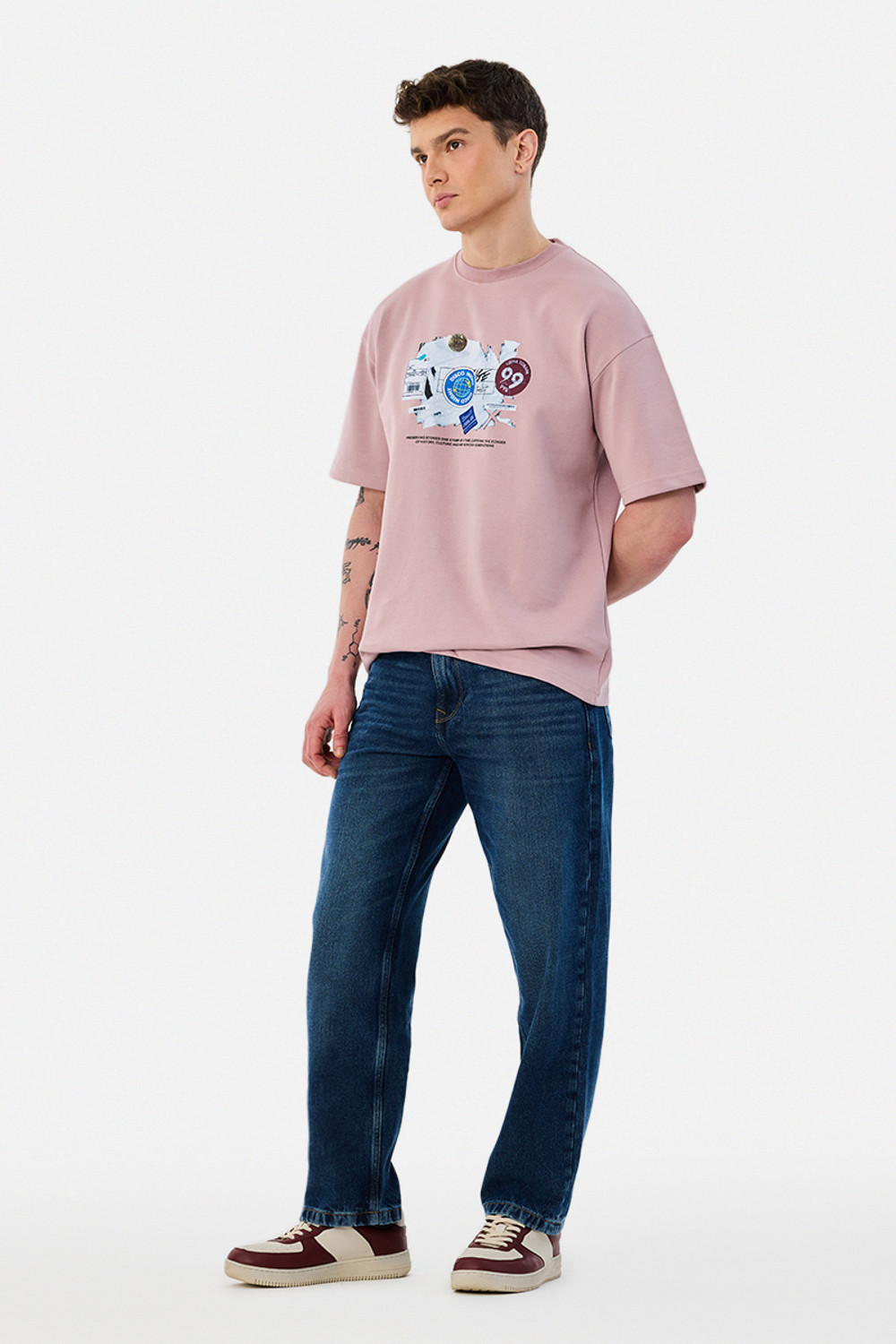 Image of Snitch Relaxed Fit Men Dark Blue Jeans