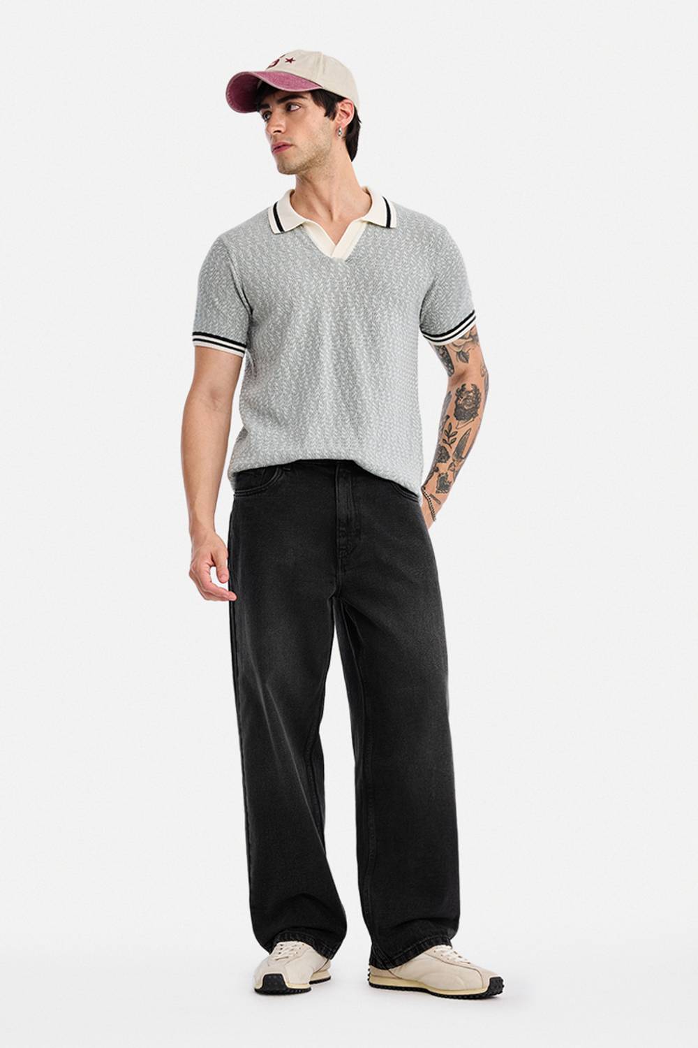 Snitch Baggy Fit Men Black Jeans - Image 5