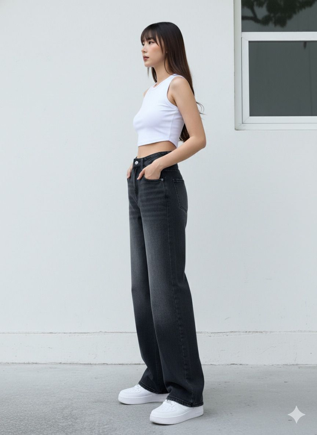 Image of JIVICLOTH Boyfriend Women Black Jeans
