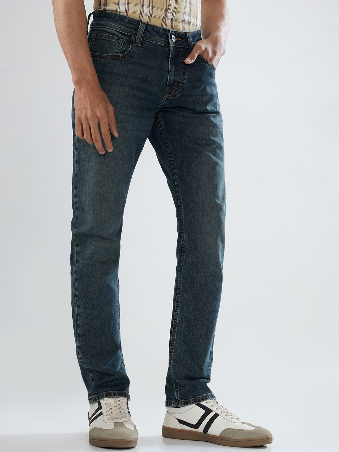 Image of Spykar Men Slim Low Rise Brown Jeans