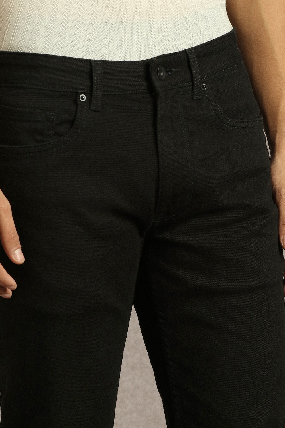 Image of LOUIS PHILIPPE Slim Men Black Jeans