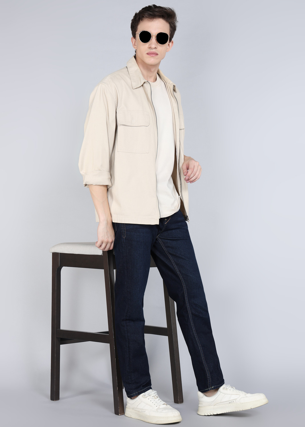 Image of KILLER Men Slim Mid Rise Dark Blue Jeans