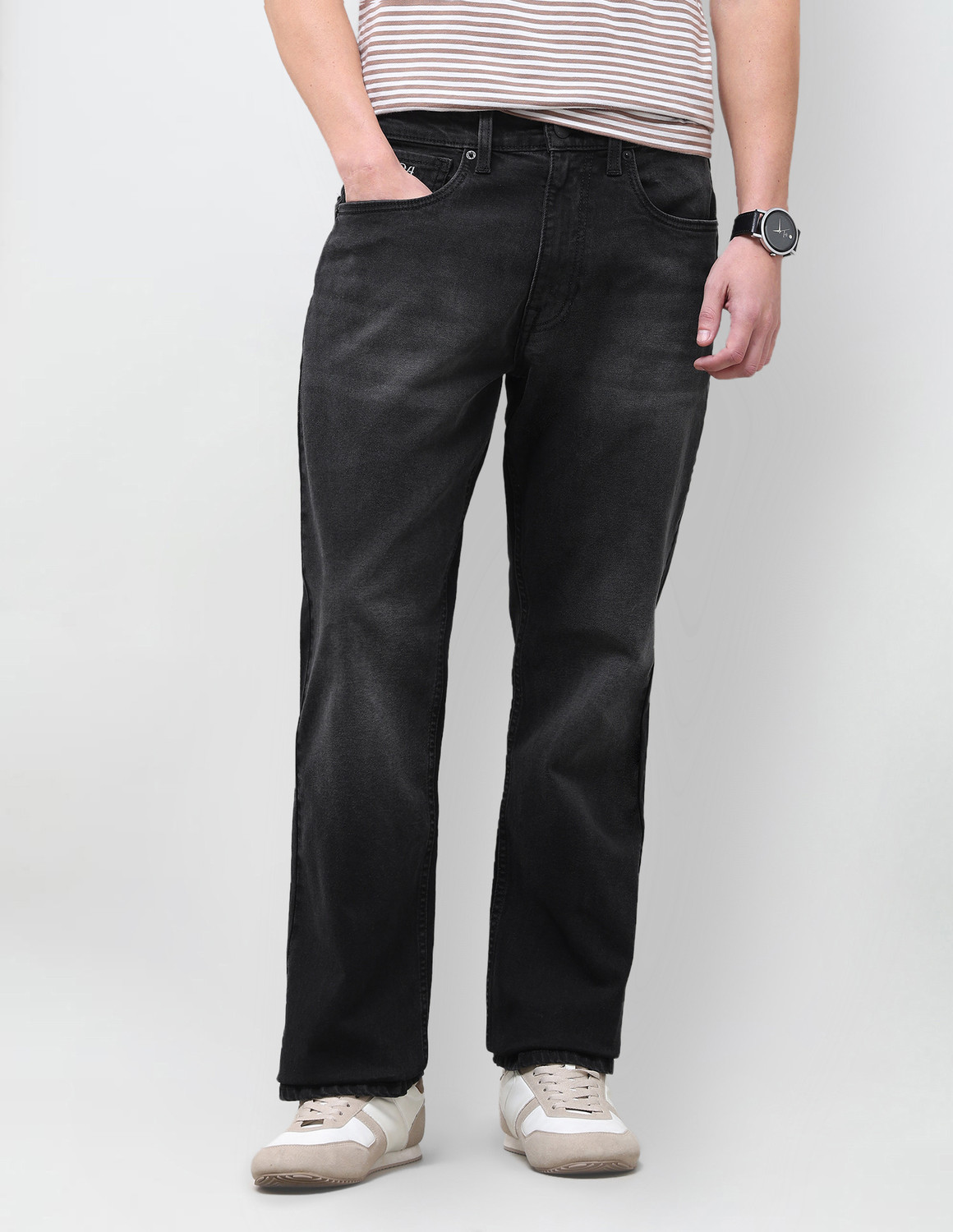 Image of U.S. Polo Assn. Denim Co. Boot-Leg Men Black Jeans