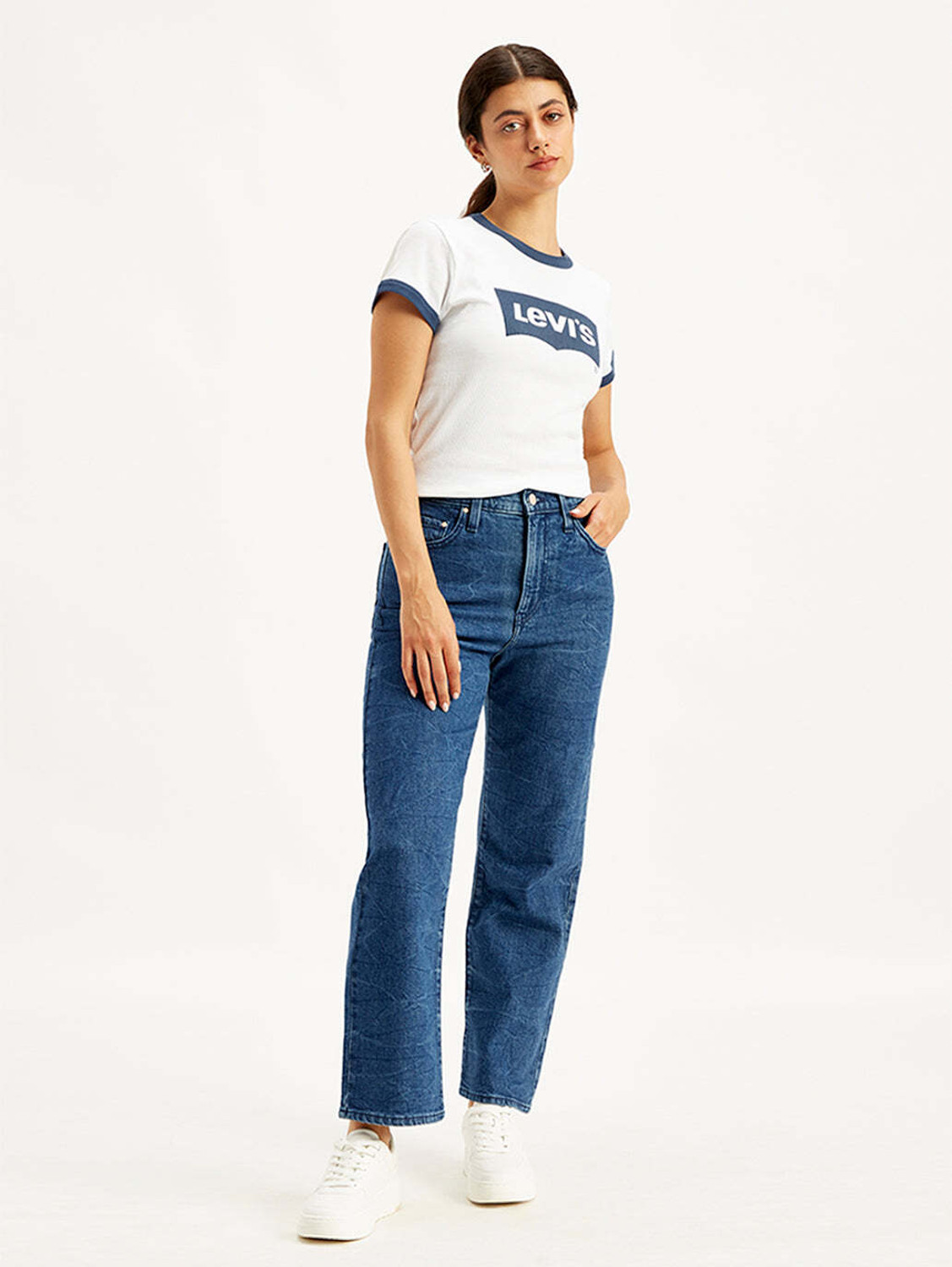 Image of LEVI'S Straight Fit Women Blue Jeans