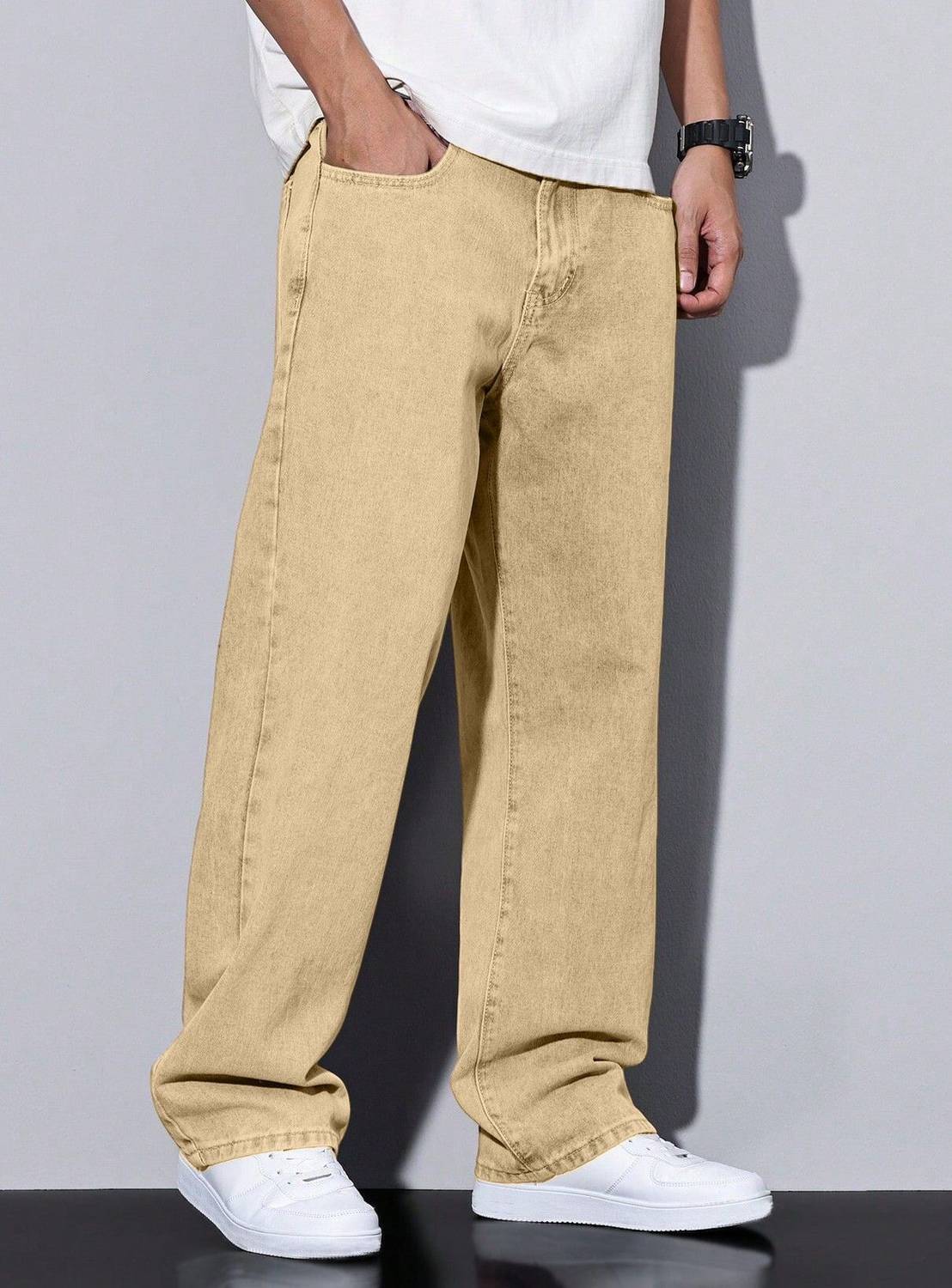 METRONAUT Straight Fit Men Beige Jeans - Image 1