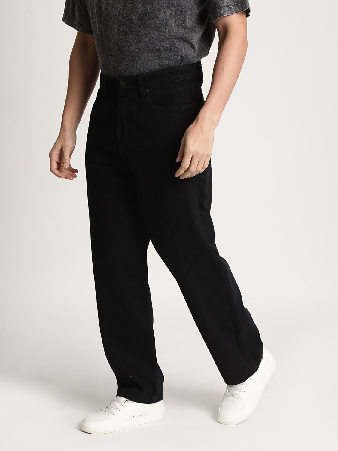 Image of Roadster Loose Fit Men Black Jeans