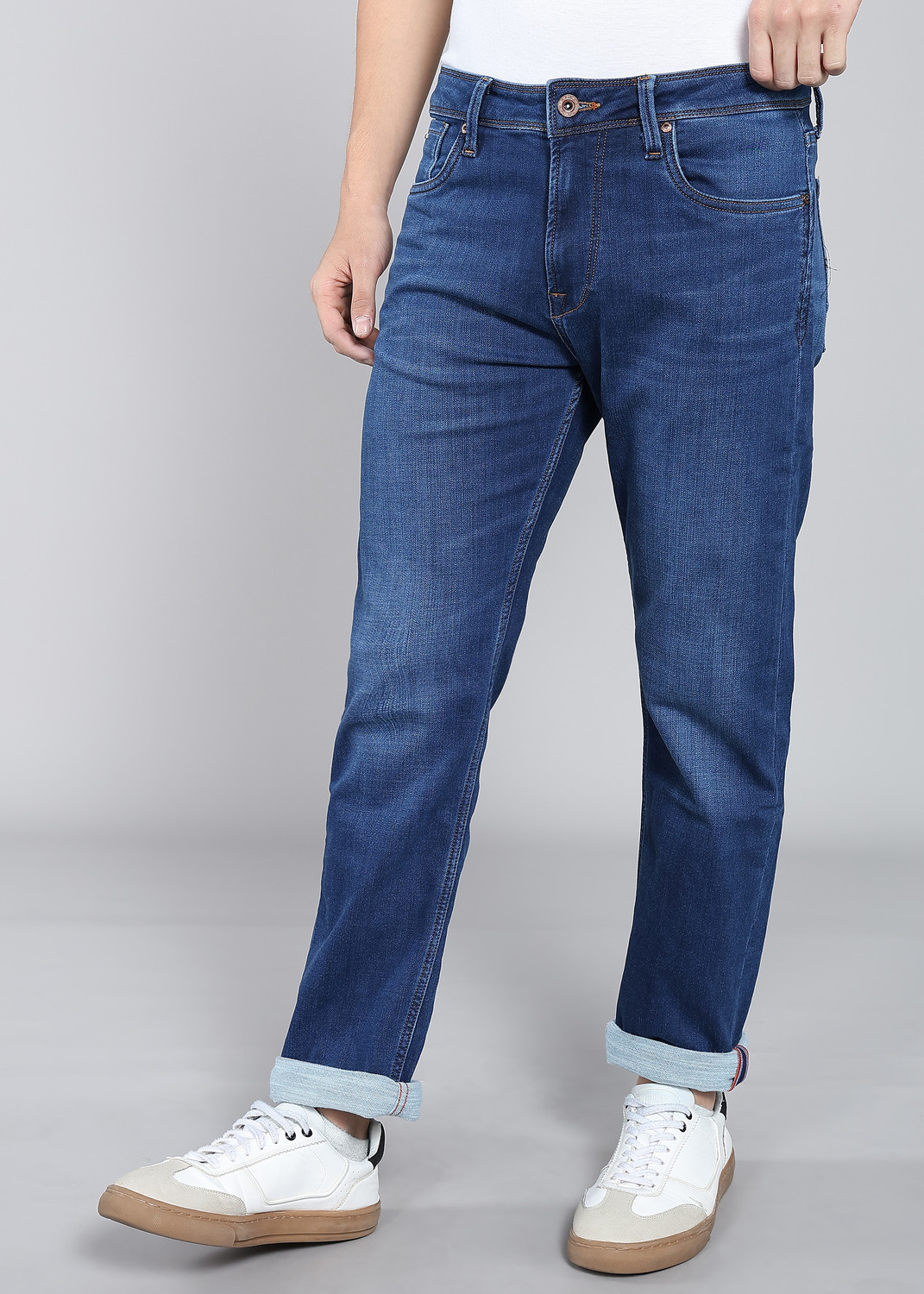 Image of KILLER Men Straight Fit Mid Rise Dark Blue Jeans