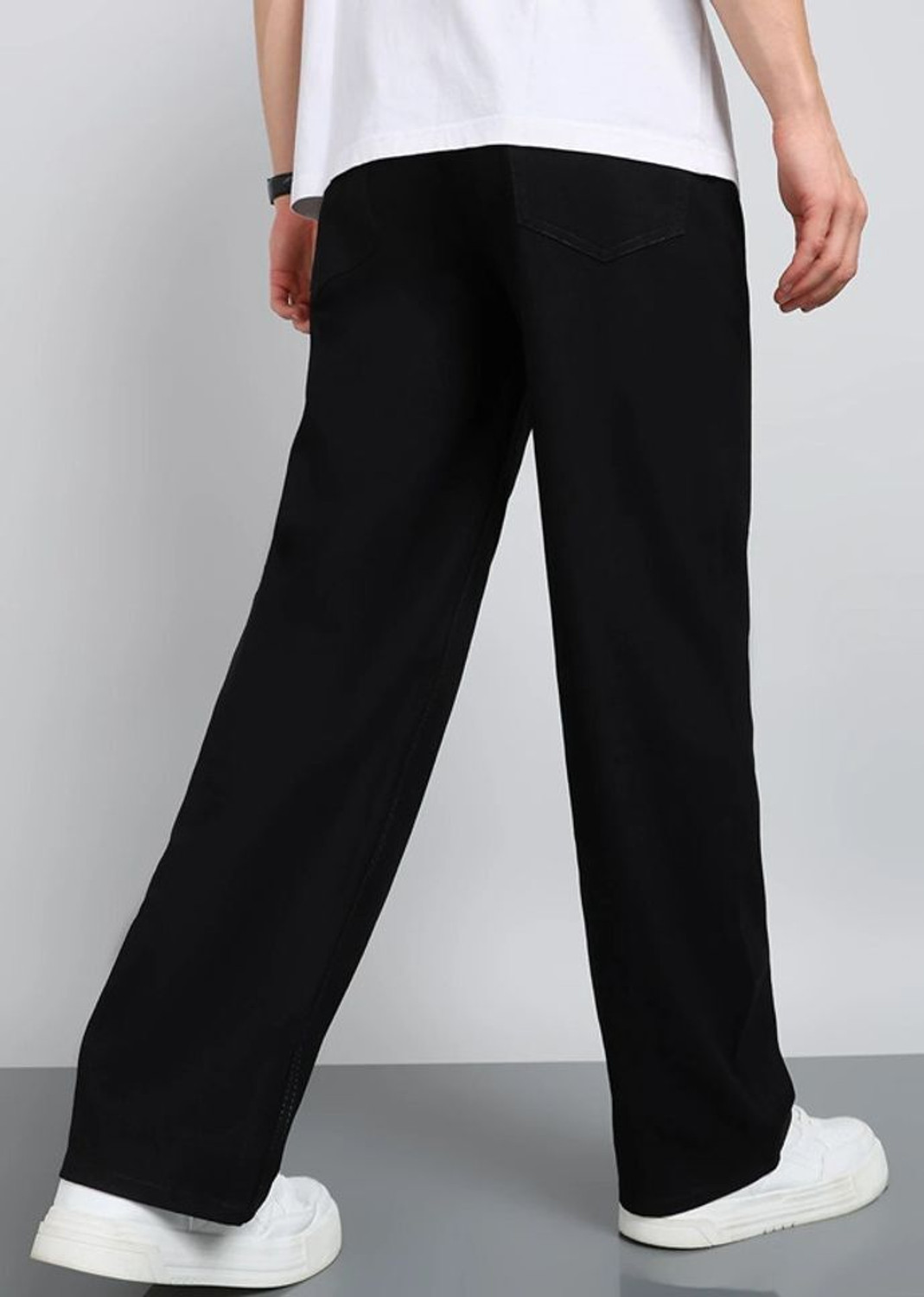 Image of AzureAttire Straight Fit Men Black Jeans