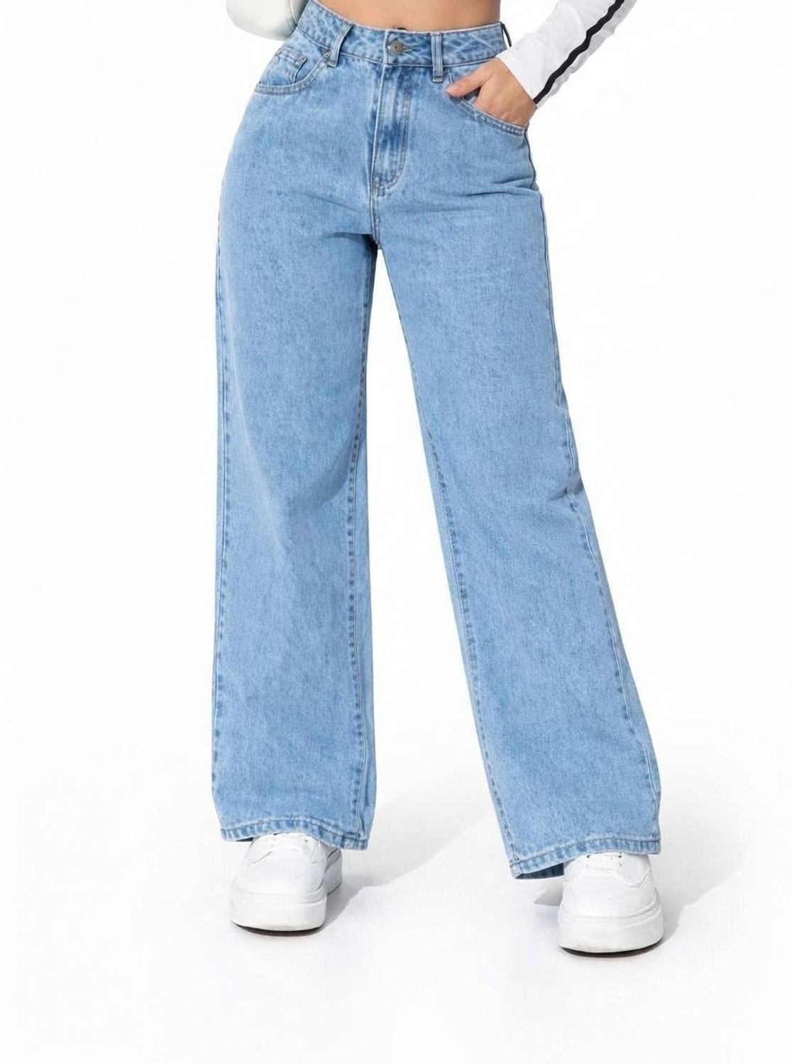 Image of cnw Straight Fit Women Light Blue Jeans