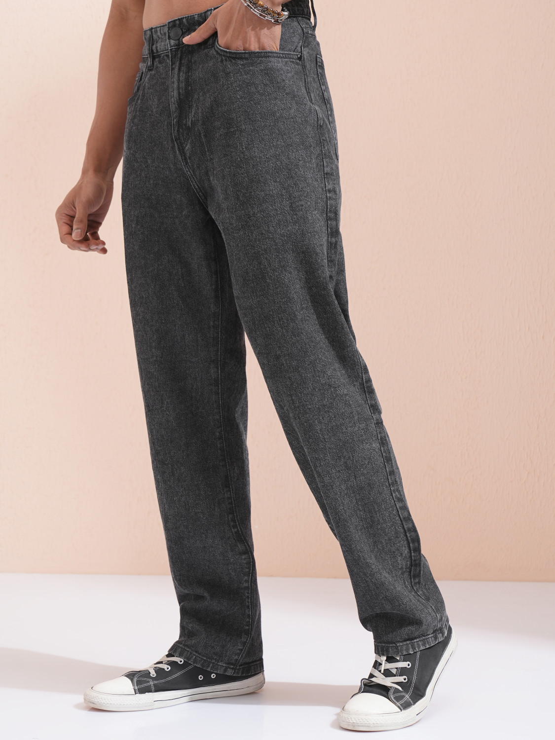 Image of HIGHLANDER Straight Fit Men Black Jeans